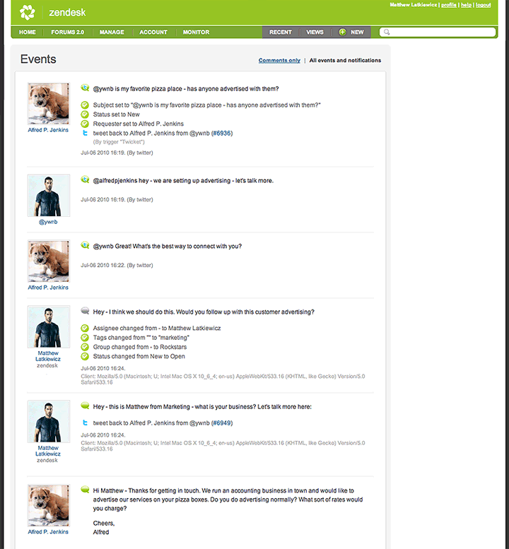 Twitter for Business conversation view - Zendesk Help Desk Software Twitter for Business conversation view - Zendesk Help Desk Software
